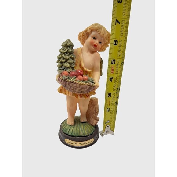 Victorian Christmas 6 Inch Angel Figurine Child Basket Fruit Tree Vintage Decor - Picture 4 of 11